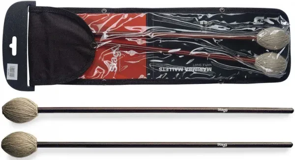 Stagg Model SMM-WS Pair of Marimba Mallets - Wool Wrapped Soft Head