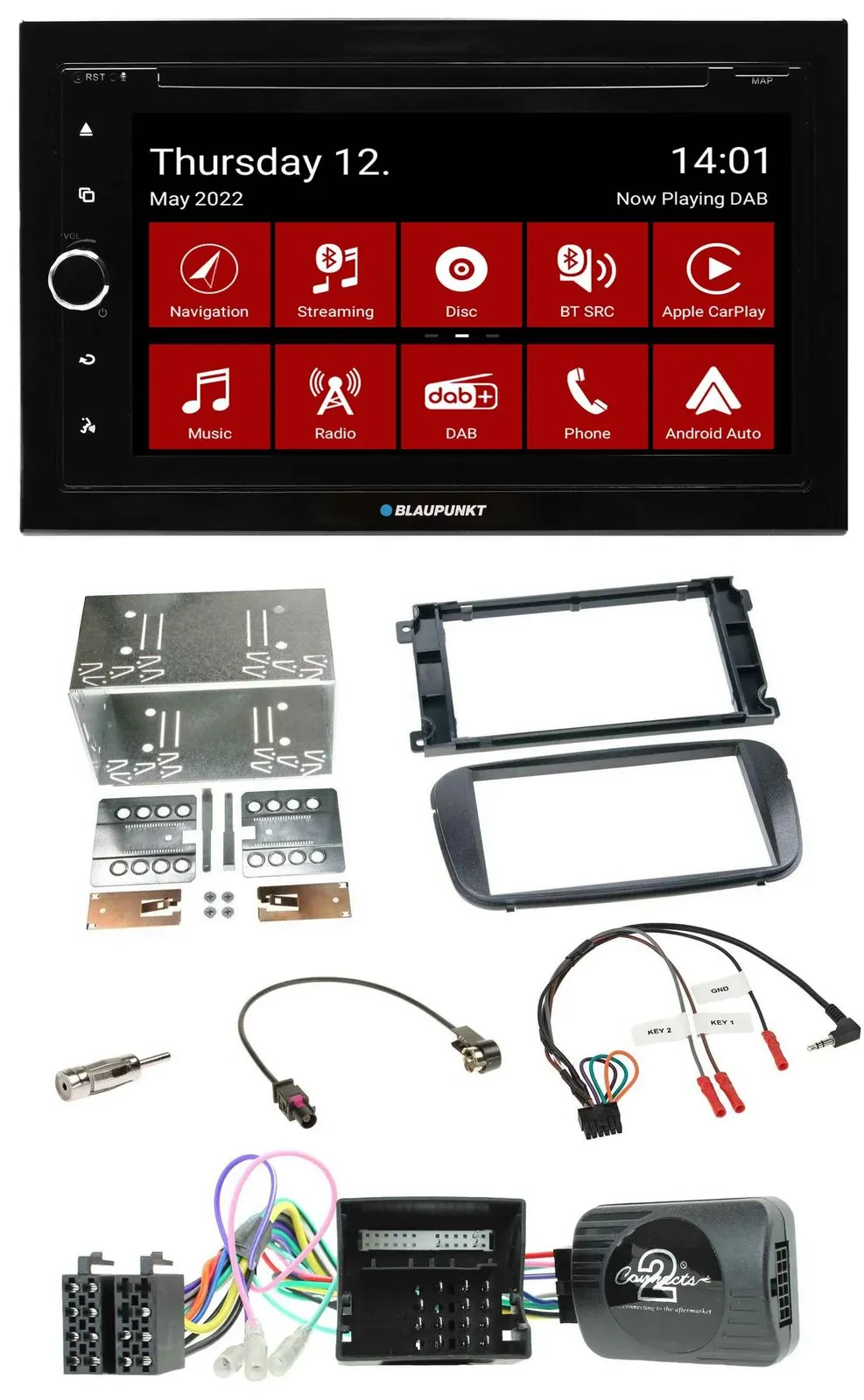 Blaupunkt Lenkrad DVD Bluetooth DAB 2DIN USB Autoradio für Ford C-Max Galaxy Foc