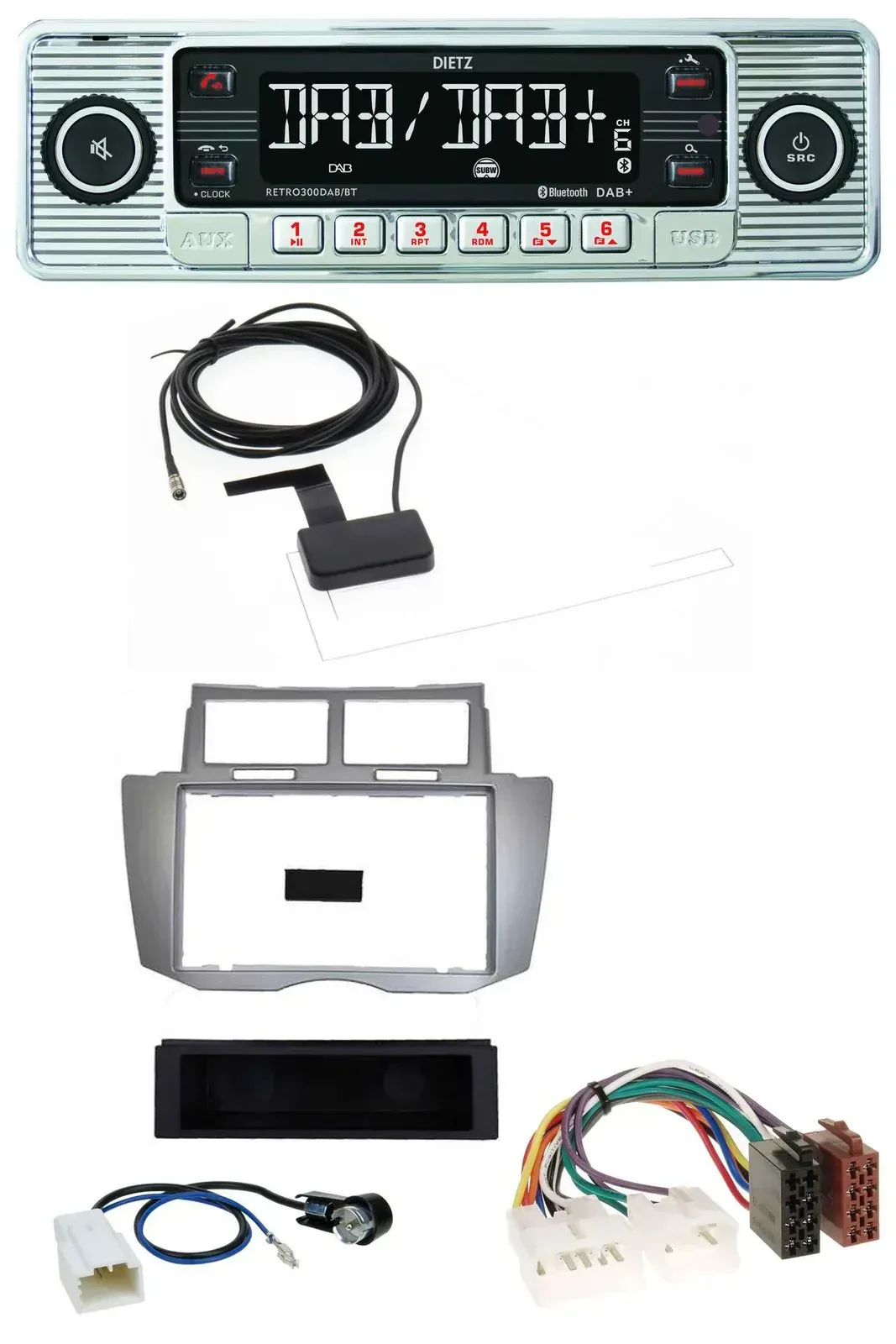 Автомагнитола для Toyota Yaris (2007–2011) Dietz Bluetooth, USB, MP3, DAB