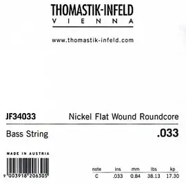Струна для бас-гитары Thomastik JF34033, сталь никелированная, плоская оплетка, калибр 33