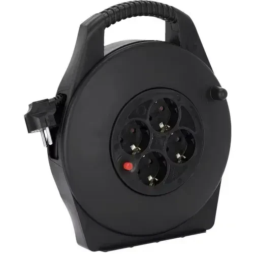 Удлинитель Adam Hall 3 STAR CD 10 PWR 10 м, 4 x Schuko, вилка Schuko (угловая), на катушке, черный