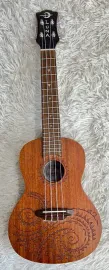 Luna Guitars Luna Model UKE TC MAH Tattoo Mahogany Concert Size Acoustic Ukulele with Gig Bag