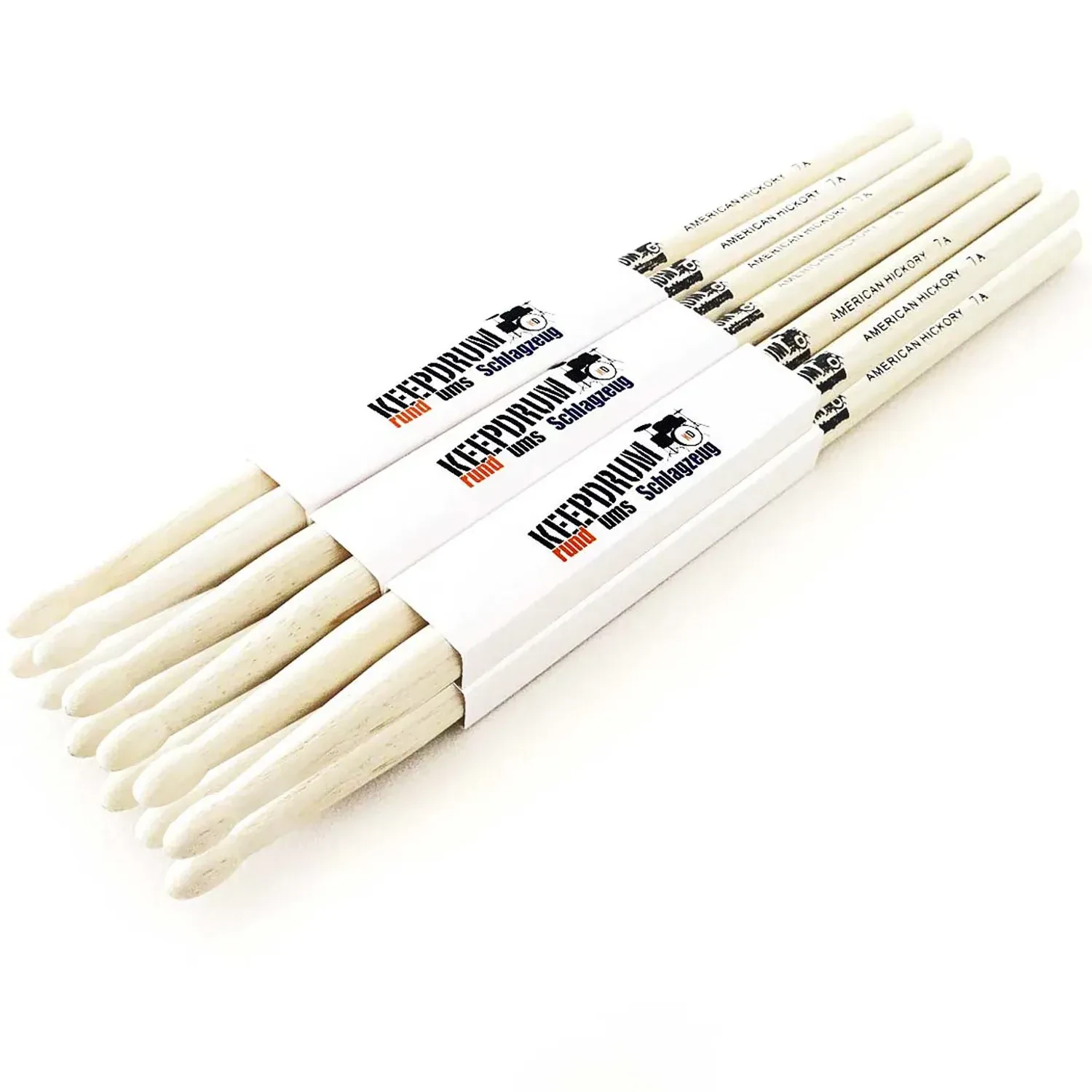 Барабанные палочки keepdrum 6XKD7AWF Hickory 7A (6 пар)