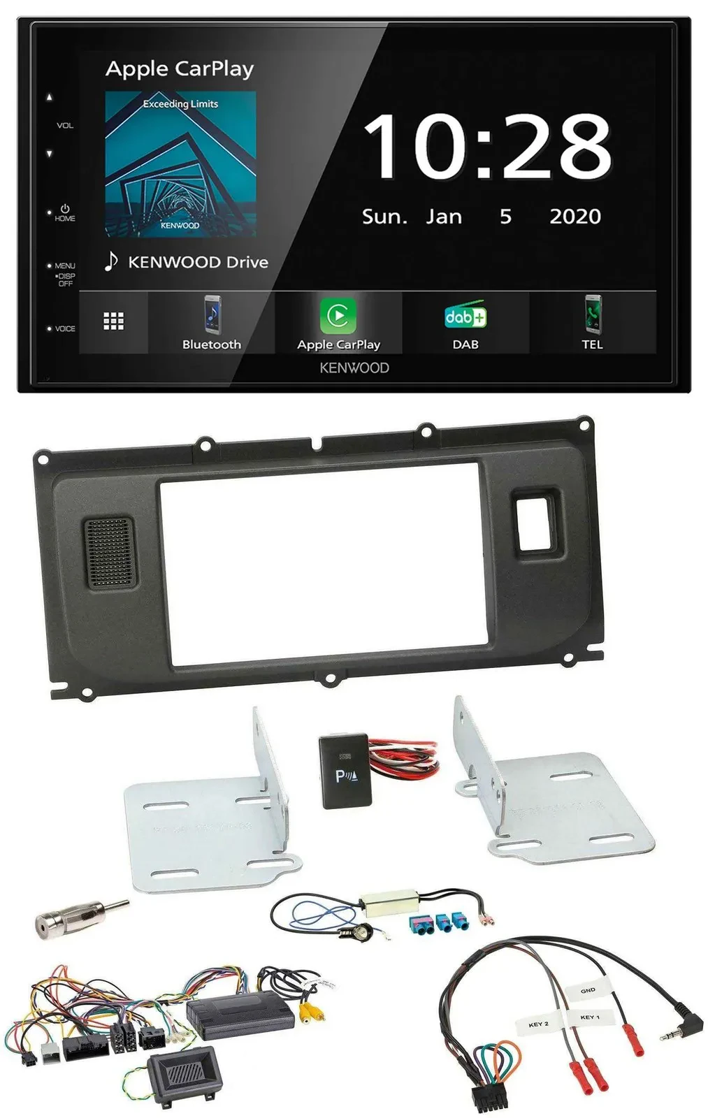 Автомагнитола для Land Rover Evoque (с 2014) Kenwood 2DIN, Bluetooth, DAB, USB