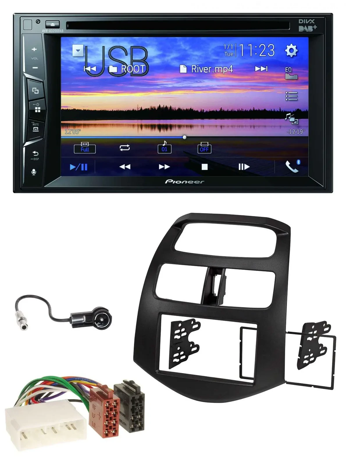 Pioneer Bluetooth 2DIN USB DVD DAB MP3 Autoradio für Chevrolet Spark KLM 2012-20