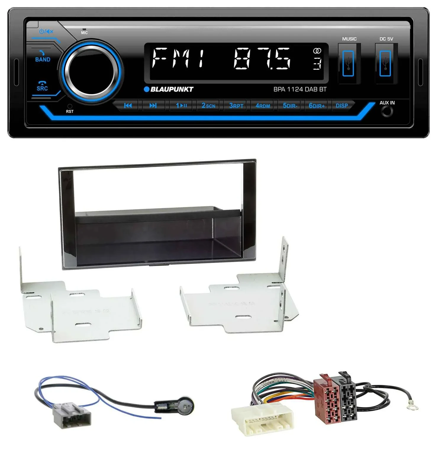 Автомагнитола для Nissan Micra (2013–2017) Blaupunkt Bluetooth USB DAB MP3 (piano black)