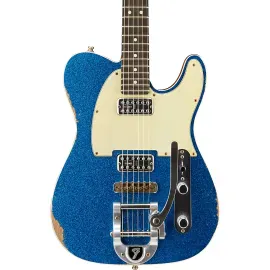 Электрогитара Fender Custom Shop Telecaster Double TV Jones, Bigsby, Relic, Blue Sparkle
