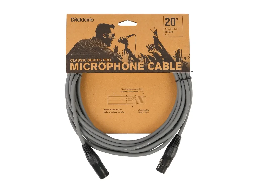 Микрофонный кабель D'Addario PW-CPMIC-20GY Classic Series Pro 6 м серый