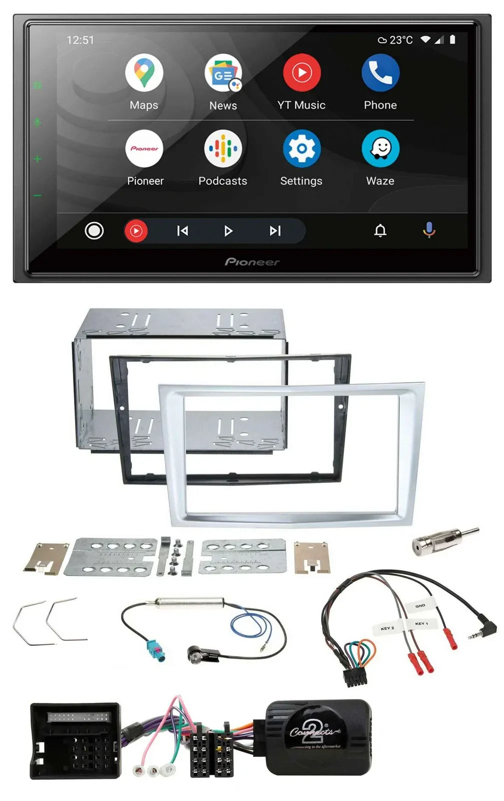 Pioneer USB 2DIN DAB Lenkrad Bluetooth Autoradio für Opel Zafira Astra H Corsa D