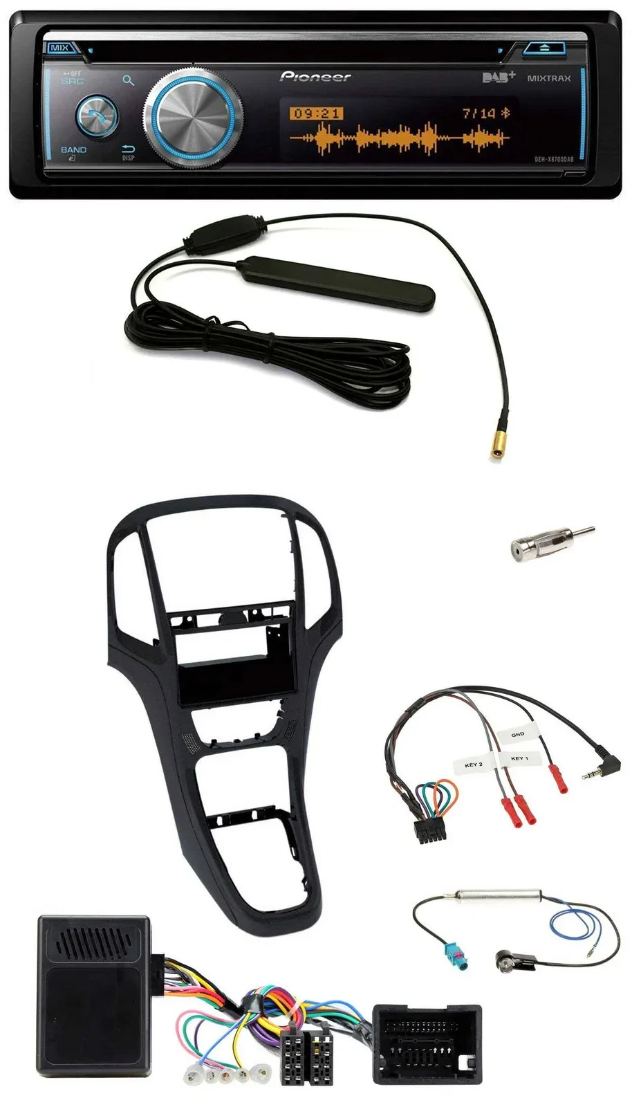 Pioneer CD USB Bluetooth DAB Lenkrad Autoradio für Opel Astra J 2009-2016 Perl s