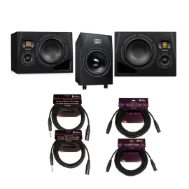 Adam Audio A8H Studio Monitor Pair with ADAM Audio Sub12 Subwoofer and Cables