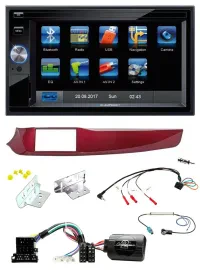 Blaupunkt 2DIN Bluetooth TMC USB Lenkrad SD Navigation für Alfa Giulietta rot 94