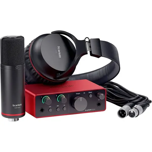 Внешняя звуковая карта Focusrite Scarlett Solo Studio Pack (Gen 4) с микрофоном и наушниками