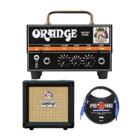 Orange Amps Micro Dark Terror 20 Watt Amp Head with Cabinet and Speaker Cable