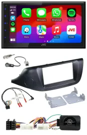 Автомагнитола JVC 2-DIN Bluetooth DAB USB для Kia Ceed (с 2012) черная с поддержкой управления на руле