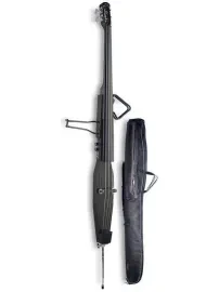 Stagg EDB-3/4 BK Electric Upright Double Bass with Gig Bag, Satin Black