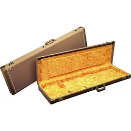 Кейс для бас-гитары Fender Jazz Bass Hardshell Case Brown Gold Plush Interior