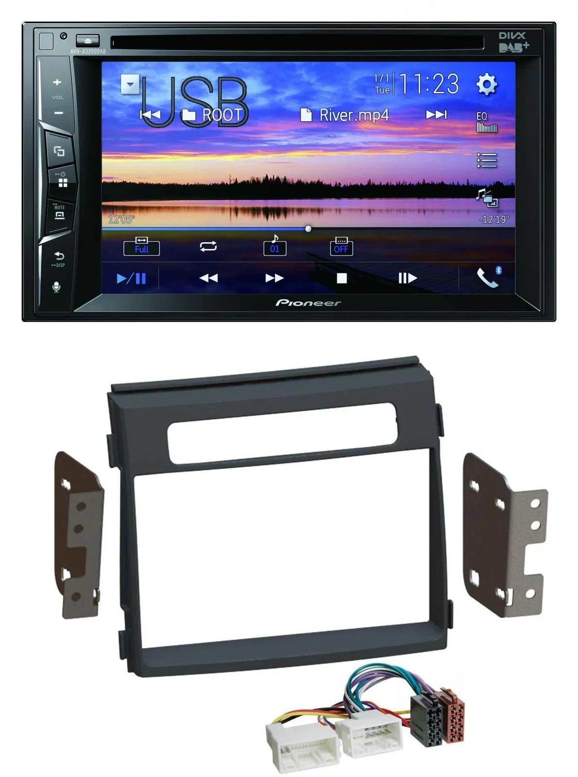 Автомагнитола для Kia Soul AM 2011–2014 Pioneer 2DIN Bluetooth, USB, DVD, DAB, MP3