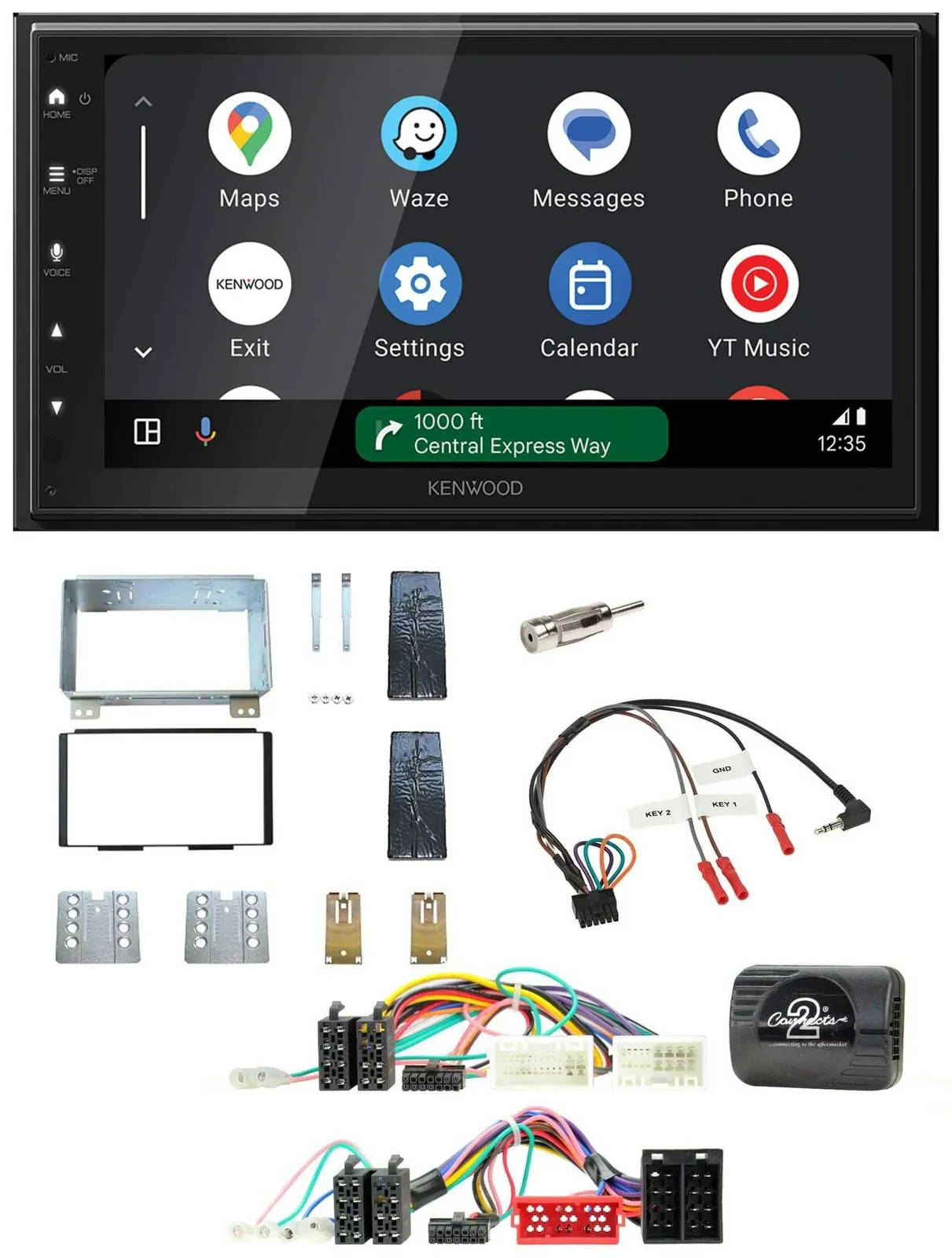 Автомагнитола для KIA Carnival II (VQ) 2006-201 Kenwood DAB, Bluetooth, USB, 2DIN, совместима с кнопками на руле