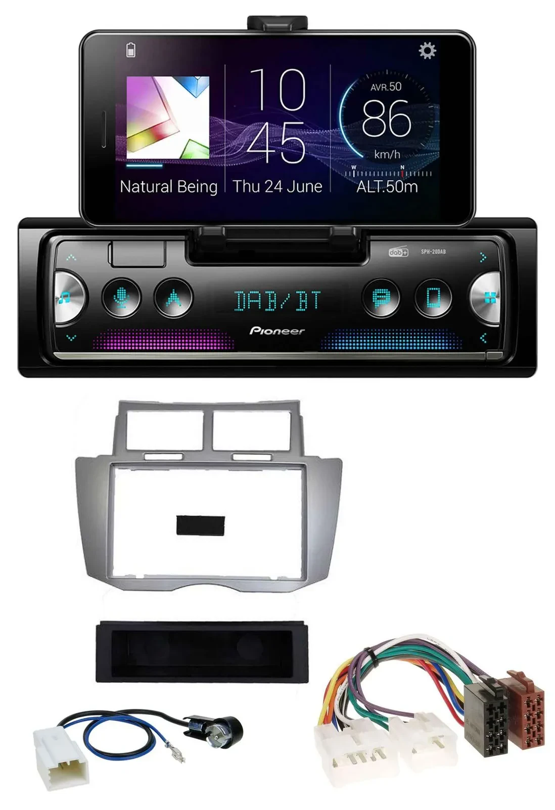Автомагнитола для Toyota Yaris (2007–2011) Pioneer USB, MP3, Bluetooth, DAB