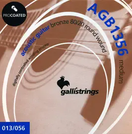 Струны для акустической гитары 13-56 Galli Strings AGB1356