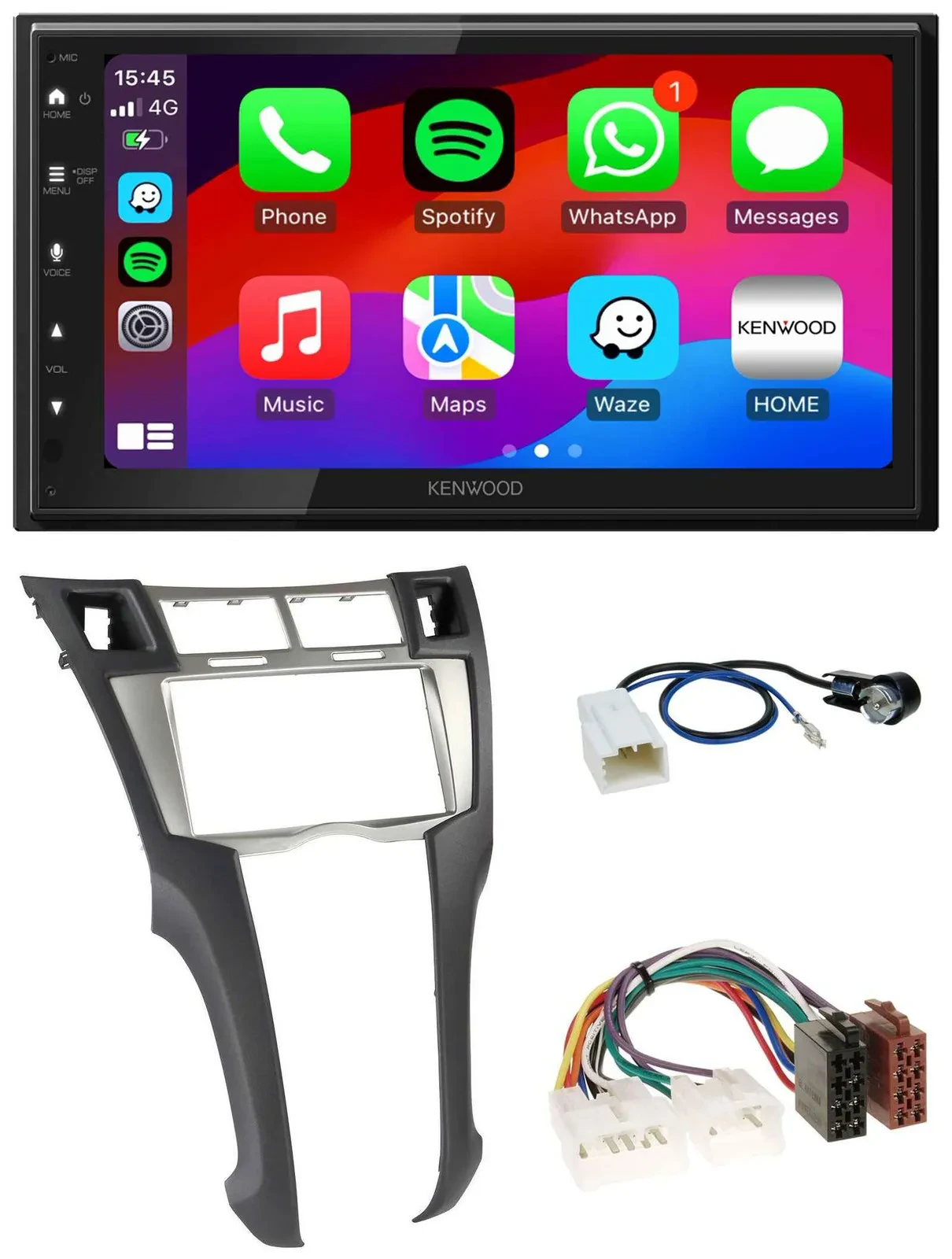 Автомагнитола Kenwood 2 DIN, Bluetooth, USB, DAB, MP3, для Toyota Yaris (2007–2011)