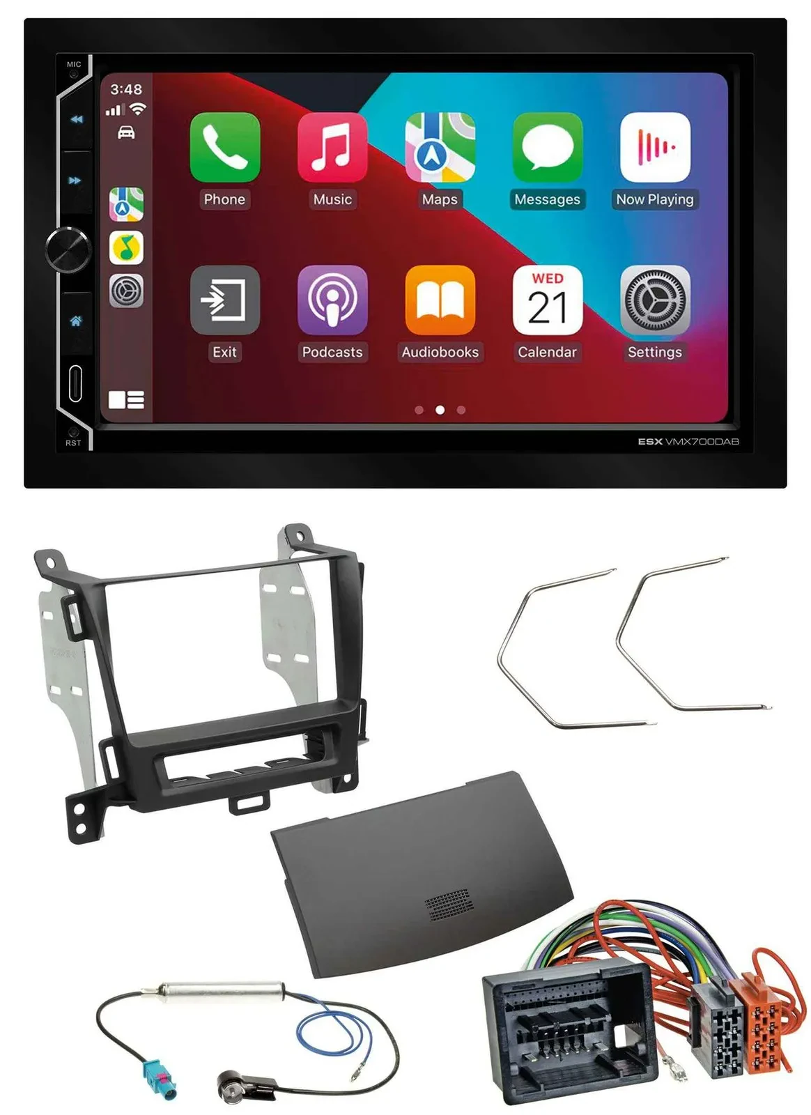 ESX 2DIN DAB USB MP3 Bluetooth Autoradio für Opel Zafira ab 12 jet black