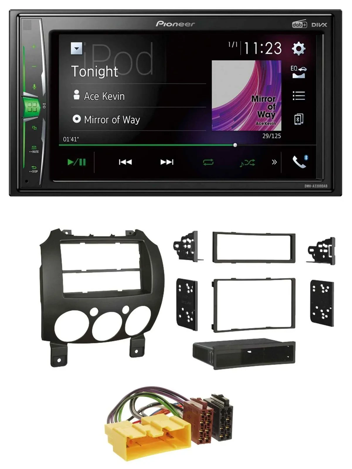 Pioneer 2DIN MP3 DAB USB Bluetooth Autoradio für Mazda 2 (ab 2007)