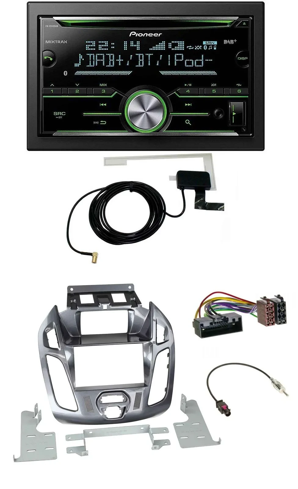 Pioneer CD USB MP3 Bluetooth 2DIN DAB Autoradio für Ford Transit Connect mit Dis