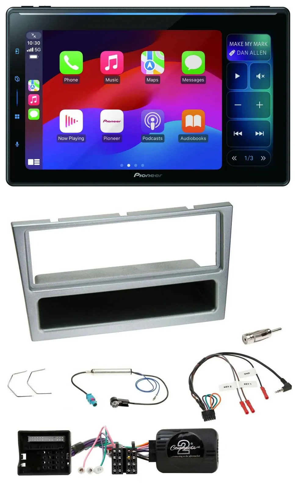 Pioneer Bluetooth DAB Lenkrad USB Autoradio für Opel Corsa C Tigra Meriva silber