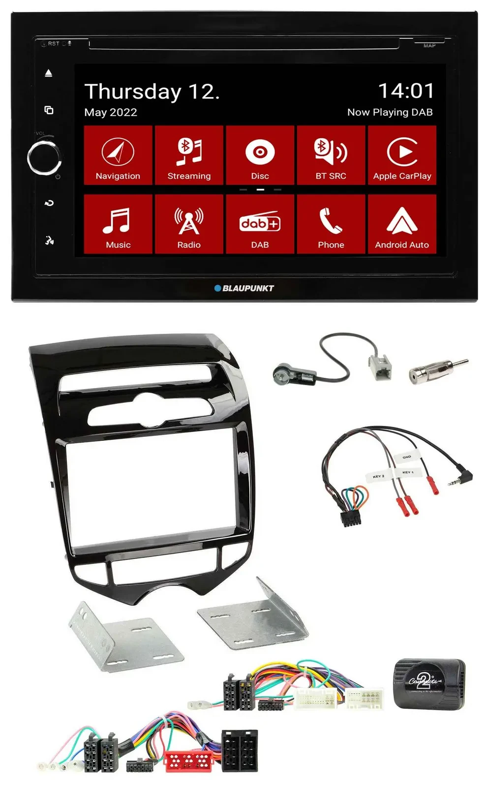 Blaupunkt Lenkrad DVD Bluetooth DAB 2DIN USB Autoradio für Hyundai ix20 ab 10 au