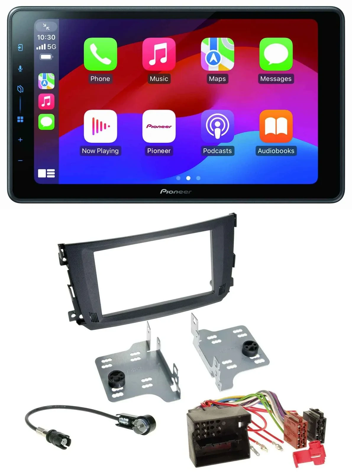 Автомагнитола Pioneer 2-DIN, Bluetooth, USB, MP3, DAB для Smart ForTwo (2010–2014), Quadlock