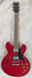 Vintage VSA500CR Reissued Semi Hollow Body Electric Guitar Cherry Red - B-Stock