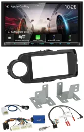 Kenwood Lenkrad 2DIN USB DAB Bluetooth Autoradio für Toyota Yaris ab 2014 schwar