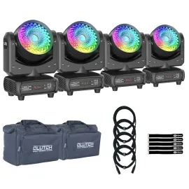 SKY-WASH 150W RGBW LED DMX Moving Head Yoke Motion Wash Light Fixtures 4 Pack