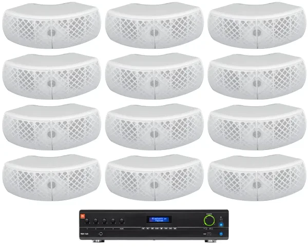 Настенная акустика JBL WET-D4 White с усилителем (12 штук)