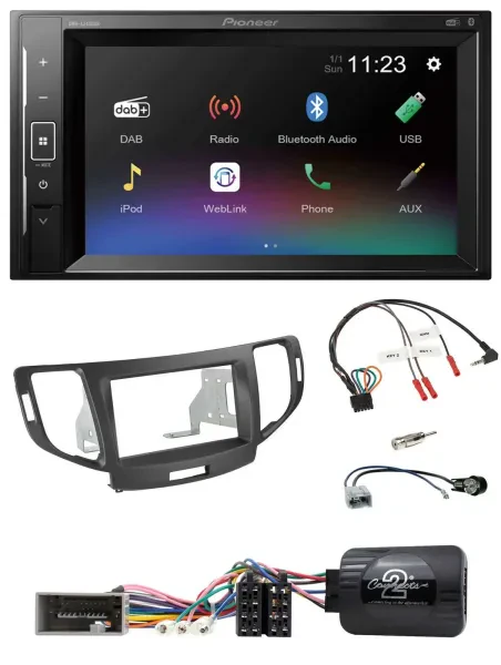 Pioneer DAB Lenkrad 2DIN Bluetooth USB Autoradio für Honda Accord 2008-2015 anth