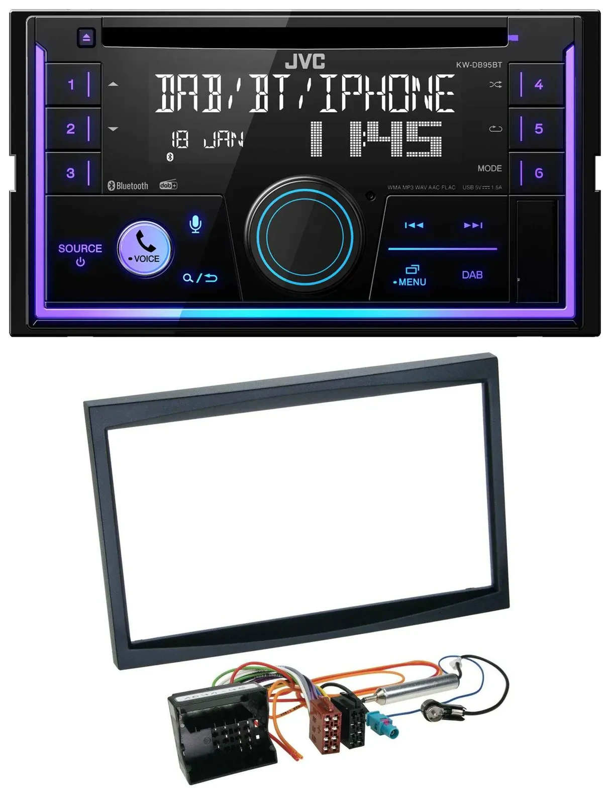 JVC MP3 USB 2DIN DAB Bluetooth CD Autoradio für Citroen C3 C2 Berlingo Jumpy sch