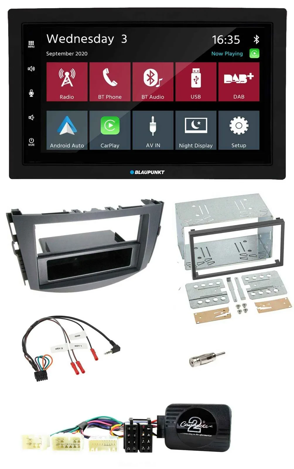 Blaupunkt DAB Bluetooth USB Lenkrad 2DIN Autoradio für Toyota RAV 4 2006-2011