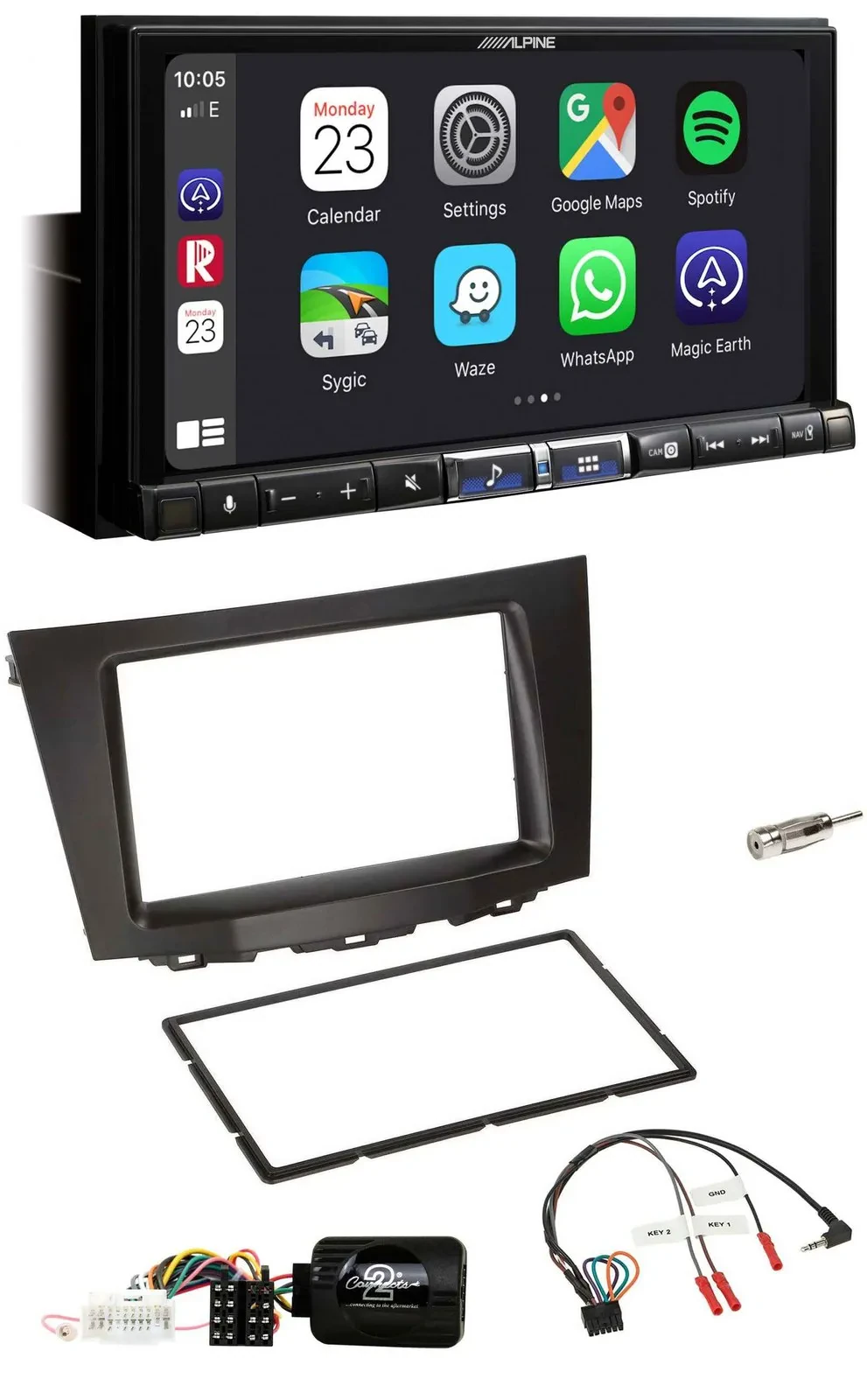 Alpine 2DIN DAB USB Lenkrad Bluetooth Autoradio für Suzuki Kizashi ab 2010