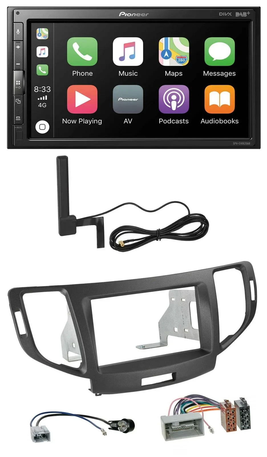 Автомагнитола для Honda Accord (с 2011) Pioneer 2-DIN USB Bluetooth DAB MP3, антрацит