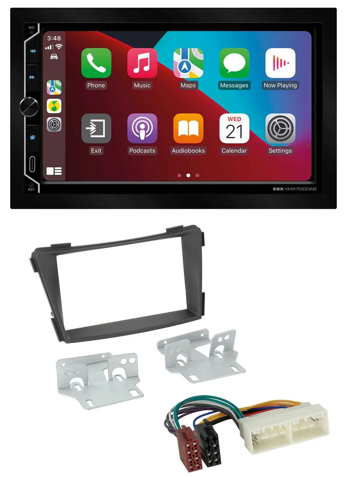 ESX 2DIN DAB USB MP3 Bluetooth Autoradio für Hyundai i40 Typ VF ab 2016 schwarz