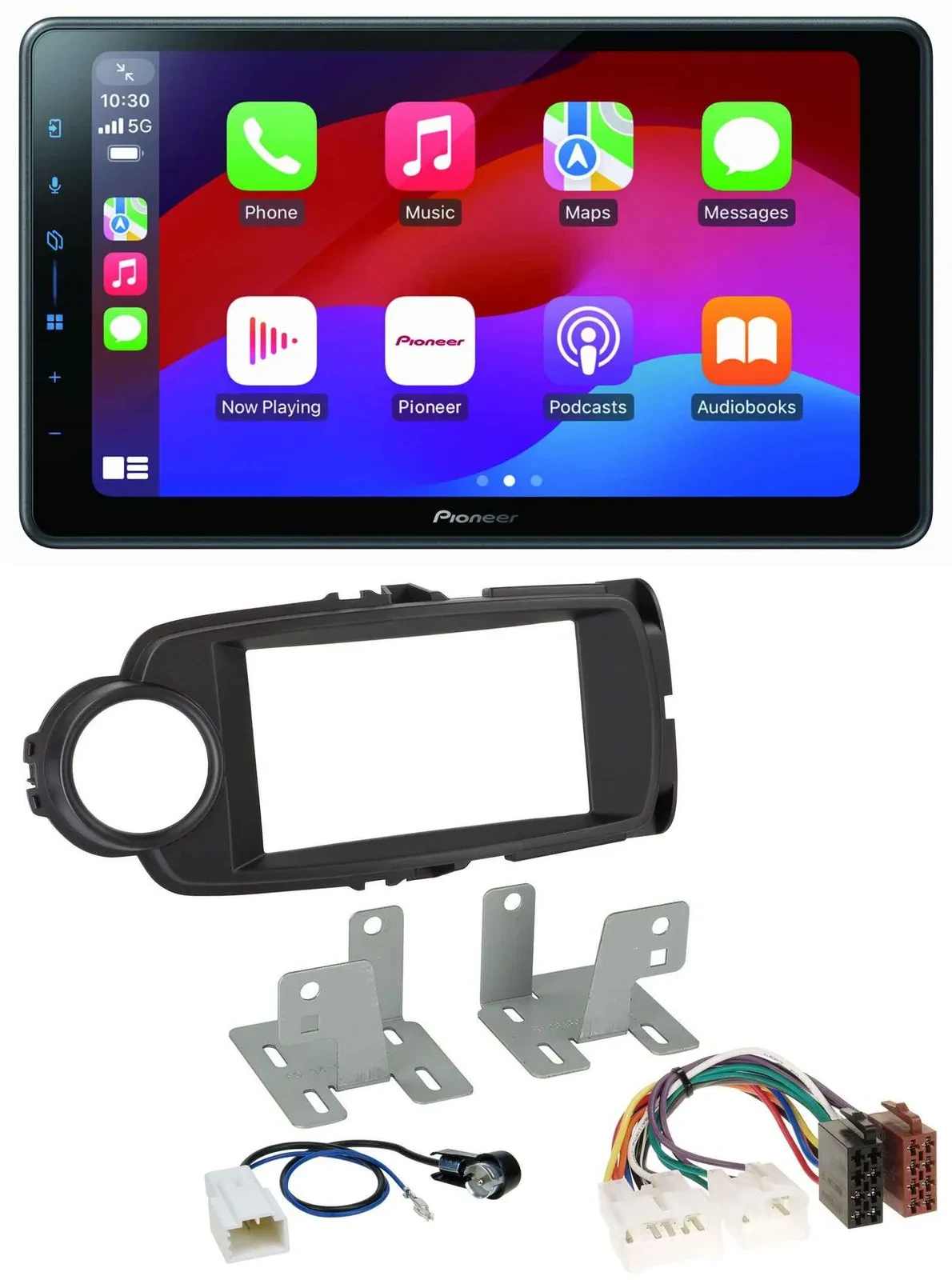 Pioneer Bluetooth 2DIN USB MP3 DAB Autoradio für Toyota Yaris 11-20 schwarz