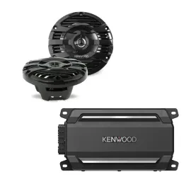 Kenwood KAC-M5024BT Bluetooth Marine Amp package with 6.5" 2-Way Coaxial Marine