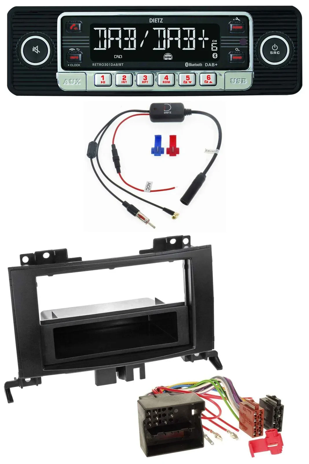 Dietz MP3 DAB Bluetooth USB Autoradio für Mercedes Sprinter ab 06 schwarz