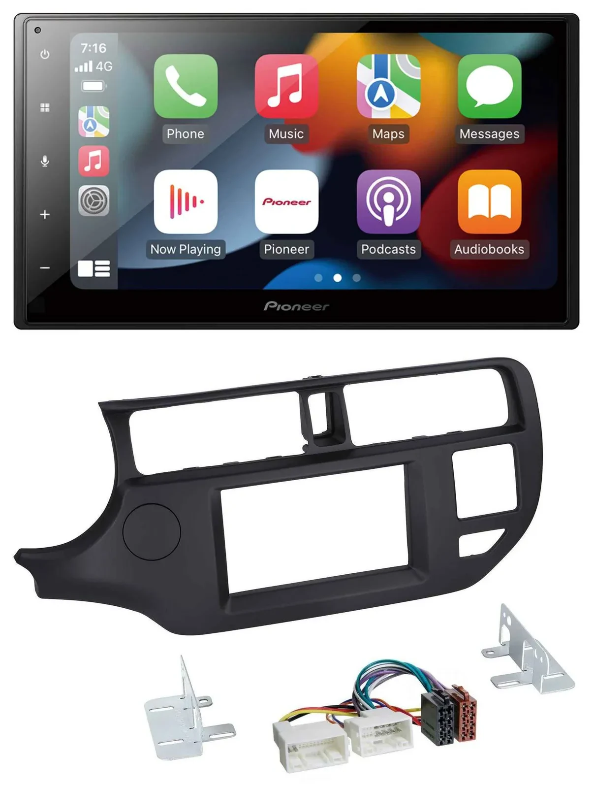 Pioneer DAB Bluetooth 2DIN USB MP3 Autoradio für Kia Rio 11-14 UB schwarz