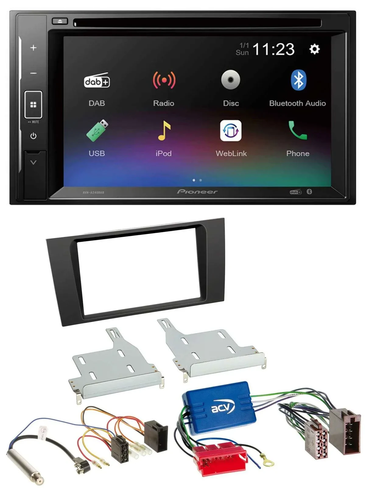 Pioneer Bluetooth MP3 USB 2DIN DAB DVD Autoradio für Audi A4 99-01 B5 Symphony A