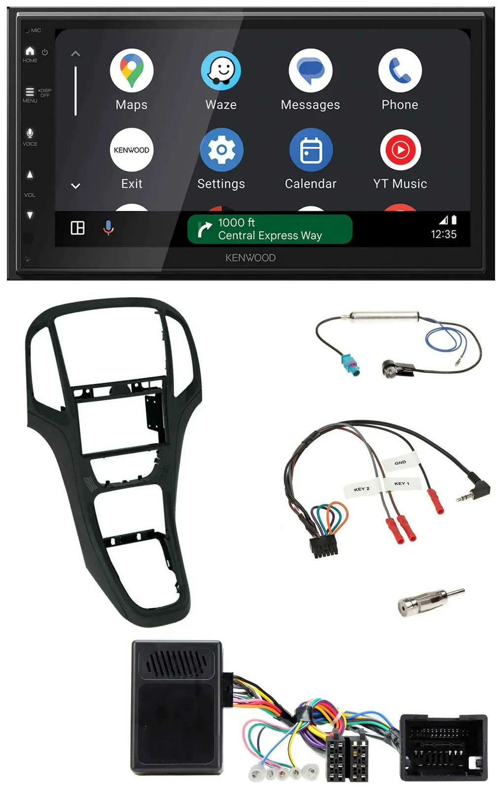Kenwood DAB Bluetooth USB Lenkrad 2DIN Autoradio für Opel Astra ab 09 Perlschwar