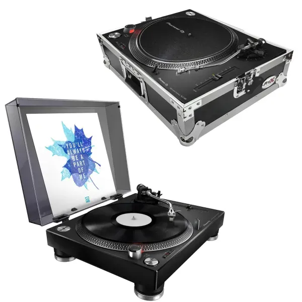 Pioneer PLX-500 High-torque Direct Drive Turntable (black) w ProX Turntable Case