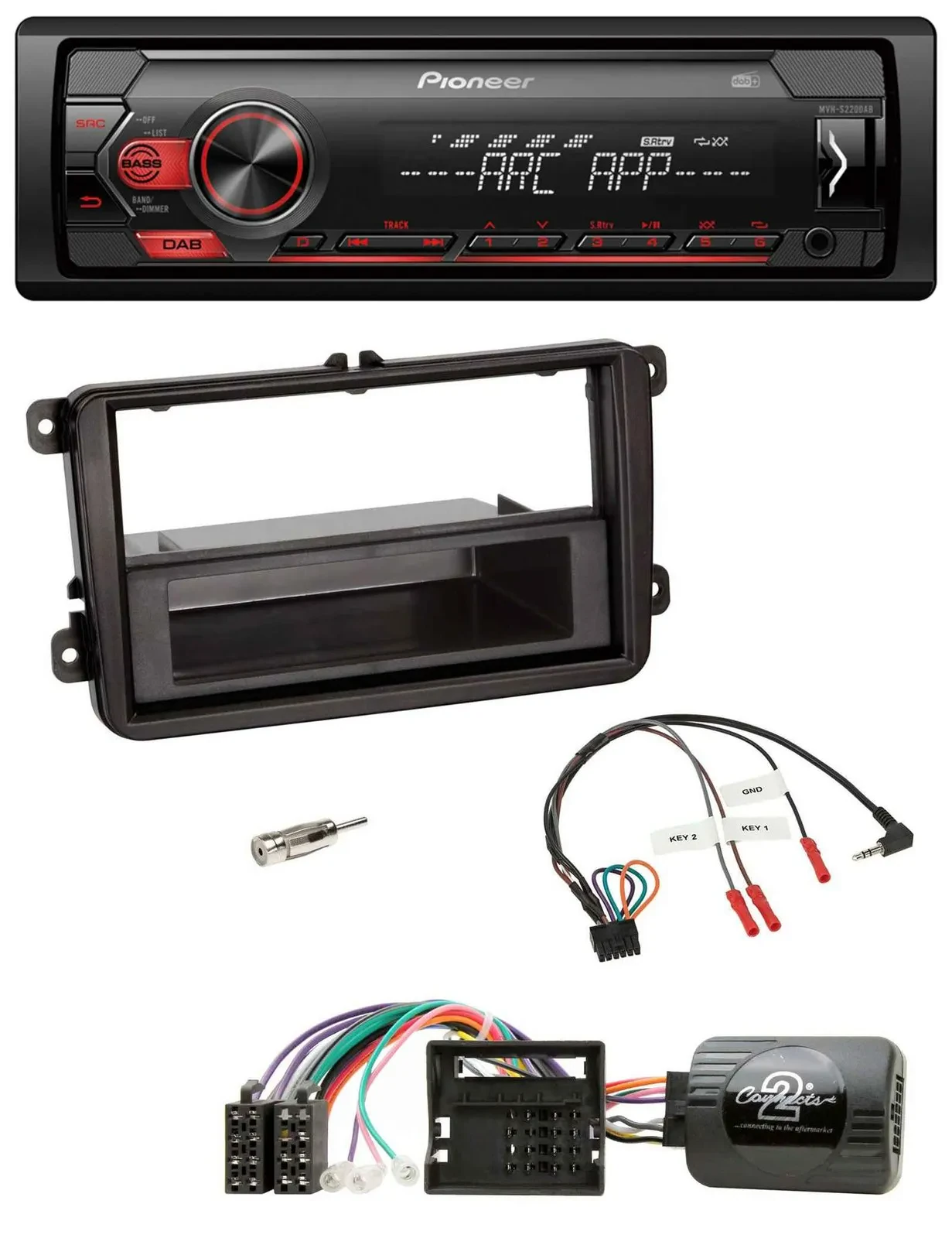 Pioneer DAB 1DIN MP3 Lenkrad USB Autoradio für Skoda Fabia 5J 2007-2014